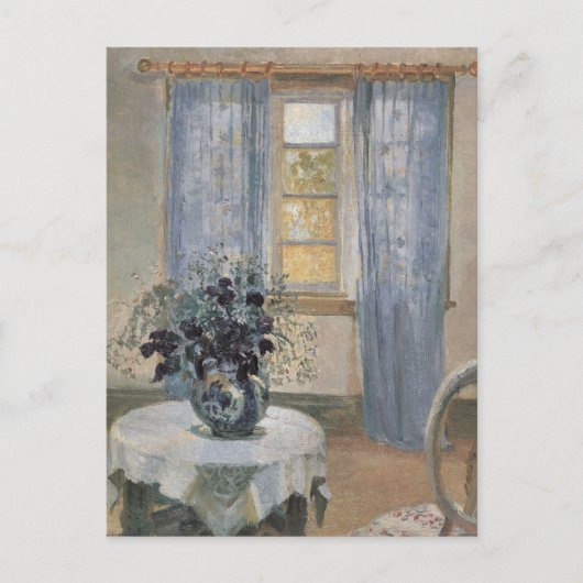 Blue Clematis in the Artist's Studio, Anna Ancher ポストカード (正面)