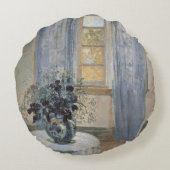 Blue Clematis in the Artist's Studio, Anna Ancher ラウンドクッション (裏面)