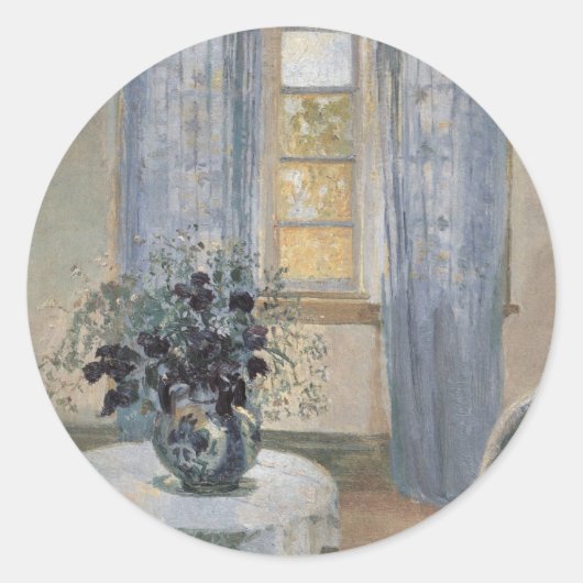 Blue Clematis in the Artist's Studio, Anna Ancher ラウンドシール (正面)