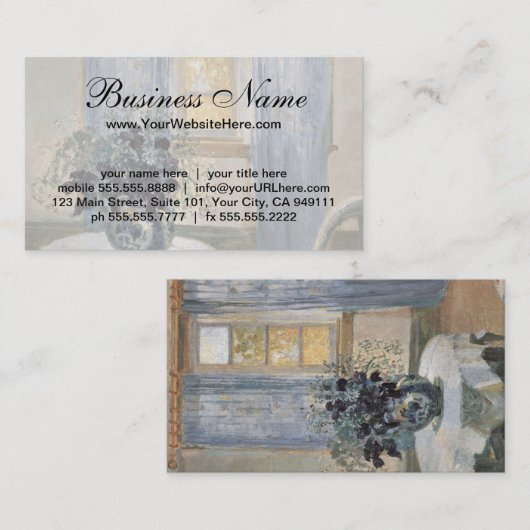 Blue Clematis in the Artist's Studio, Anna Ancher 名刺 (正面/裏面)