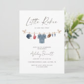 Blue Clothesline Little Rookie Football Baby  招待状 (スタンド正面)