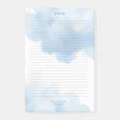 Blue Clouds Notepad To Do List ポストイット (正面)