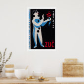 Blue Clown Red Rose - Matchbox Print - Czech Wall ポスター (キッチン)
