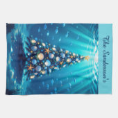 Blue Coastal Christmas Kitchen Towel キッチンタオル (横)