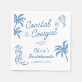 Blue Coastal Cowgirl Bachelorette Party スタンダードカクテルナプキン (正面)