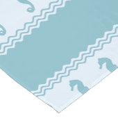Blue Coastal Seahorses Stripes ショートテーブルランナー (コーナー)