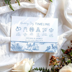 Blue Coastal Toileのタイムラ結婚ムウェルカムカード 招待状