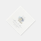 Blue Coastal Wedding Napkins Beach Seashell スタンダードカクテルナプキン (角)