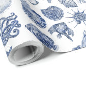 Blue Coastal Wrapping Paper Flat Sheet Set of 3 ラッピングペーパー (ロールコーナー)