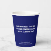 Blue Coffee Paper Cups Business Logo Branded 8 oz 紙コップ (裏面)