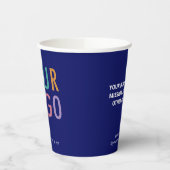 Blue Coffee Paper Cups Business Logo Branded 8 oz 紙コップ (左)