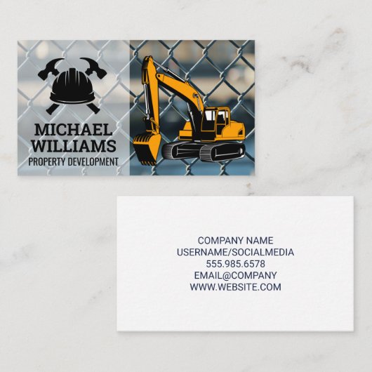 Blue Collar | Heavy Machinery | Construction 名刺 (正面/裏面)