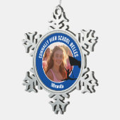 Blue Color Guard Photo High School Dancer スノーフレークピューターオーナメント (右)