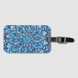 Blue Color Pencil Hand Drawn Mandala Design ラゲッジタグ