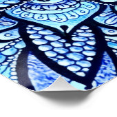 Blue Color Pencil Mandala Design Glossy Poster ポスター (コーナー)
