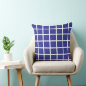 blue coloured square pattern with white borders クッション (椅子)