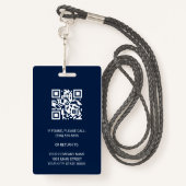 Blue Company モダン Employee Photo Security QR ID バッジ (裏面ランヤード)