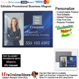 Blue Company Photo Logo Promotional Business マグネット