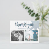 Blue Compassの結婚写真ありがとう ポストカード (スタンド正面)