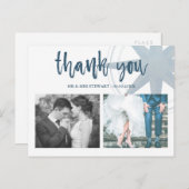Blue Compassの結婚写真ありがとう ポストカード (正面/裏面)