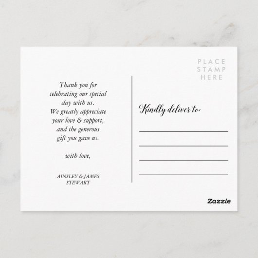 Blue Compassの結婚写真ありがとう ポストカード (裏面)