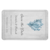 Blue Conch Shell日付マグネットの保存 マグネット (横)