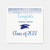 blue confetti 2027  graduation  -  Congrats  スタンダードカクテルナプキン (正面)