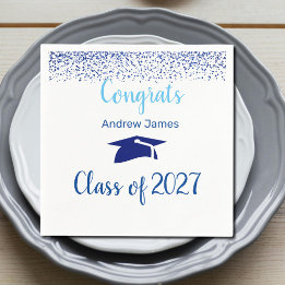 blue confetti 2027  graduation  -  Congrats  スタンダードカクテルナプキン