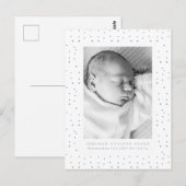 Blue Confetti Baby Birth Announcement Postcard ポストカード (正面/裏面)