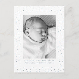 Blue Confetti Baby Birth Announcement Postcard ポストカード
