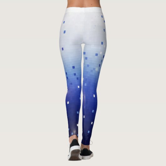 Blue Confetti Squares Leggings レギンス (裏面)