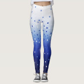 Blue Confetti Squares Leggings レギンス (正面)
