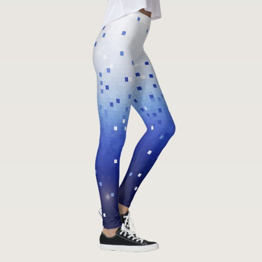Blue Confetti Squares Leggings レギンス (右)