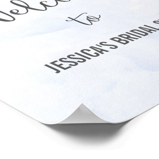 Blue Confetti Welcome Poster Print ポスター (角)