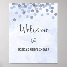 Blue Confetti Welcome Poster Print ポスター