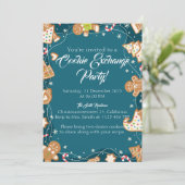 Blue Cookie Exchange Christmas Baking Party 招待状 (スタンド正面)