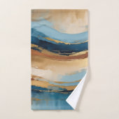 Blue copper and gold waves バスタオルセット (ハンドタオル)