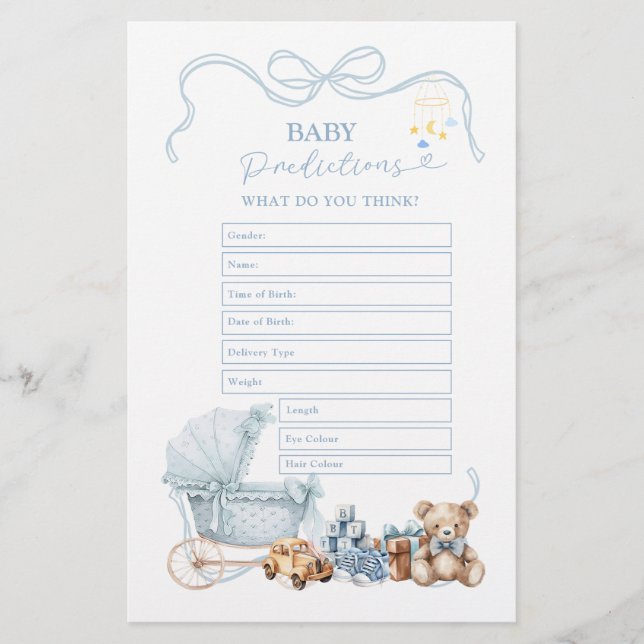 Blue Coquette Baby Carriage Baby Predictions  (正面)