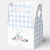 Blue Coquette Baby Carriage Boy Baby Shower フェイバーボックス (見開き)