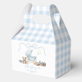 Blue Coquette Baby Carriage Boy Baby Shower フェイバーボックス