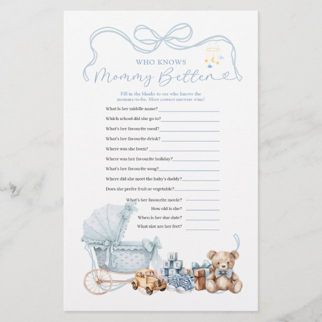 Blue Coquette Baby Carriage Who Know Mommy Better (正面)