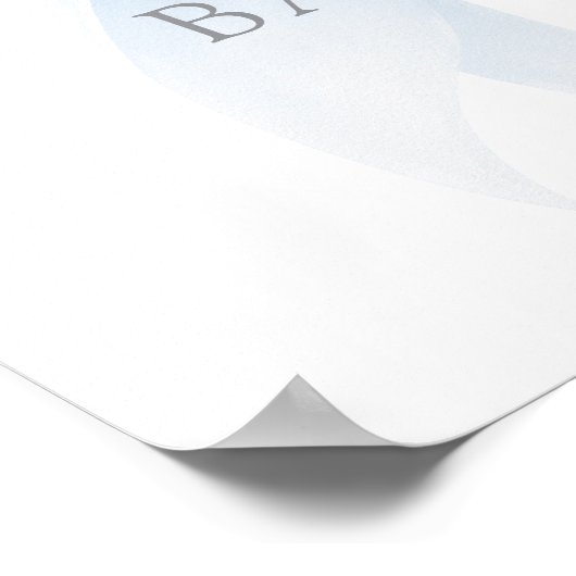 Blue Coquette Bow Baby Boy Shower Welcome ポスター (角)