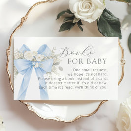 Blue Coquette Bow Books for baby エンクロージャーカード