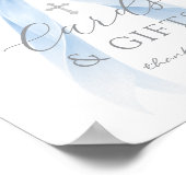 Blue Coquette Bow Cards and gifts Baptism ポスター (角)