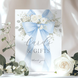 Blue Coquette Bow Cards and gifts Eucalyptus ポスター