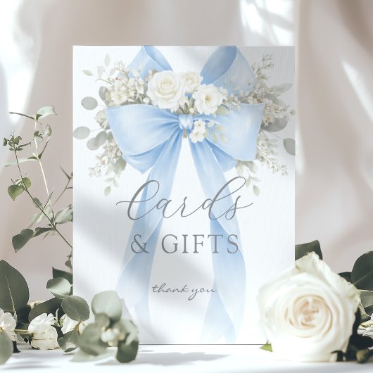 Blue Coquette Bow Cards and gifts Eucalyptus ポスター