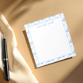 Blue Coquette Bow Custom Name  ノートパッド