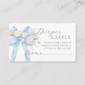 Blue Coquette Bow Diaper raffle ticket エンクロージャーカード (正面)