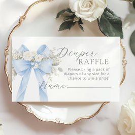 Blue Coquette Bow Diaper raffle ticket エンクロージャーカード
