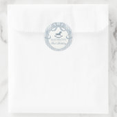 Blue Coquette Bow Horse Birthday Envelope Seal ラウンドシール (バッグ)